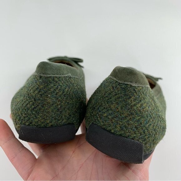 LL bean womens flats size 8 green tweed dark academia ballet balletcore - Picture 10 of 13
